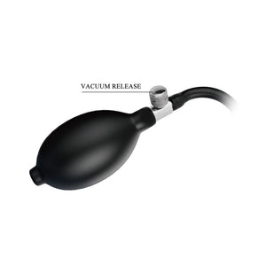 Plug anal gonflable Ebon Leviathan en silicone irisé, base en T et poire de gonflage