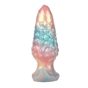 Plug anal gonflable Ebon Leviathan en silicone irisé, base en T et poire de gonflage