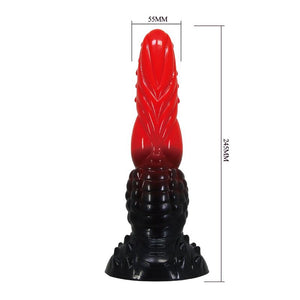 Schéma coté du gode Fire Dragon : 245 mm de hauteur, 55 mm de diamètre