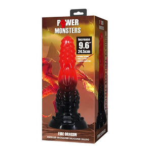 Boîte Power Monsters Fire Dragon, gode monstre en silicone de 24,5 cm