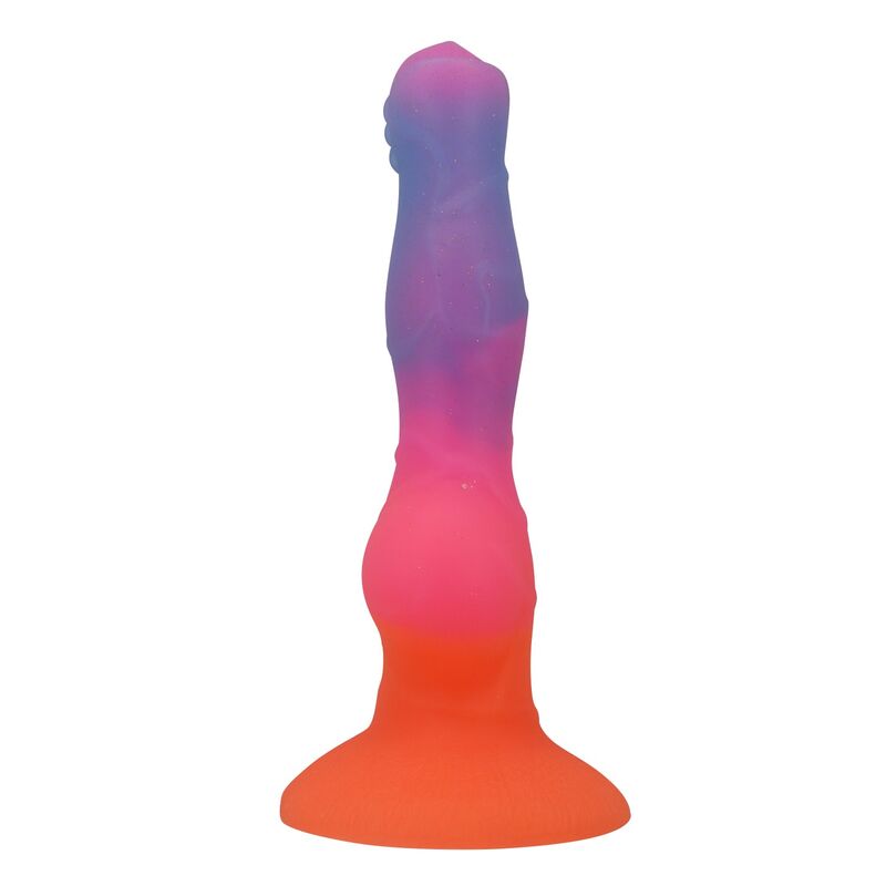 Rückseite des Dildos Hercules und große orange Saugnapfbasis