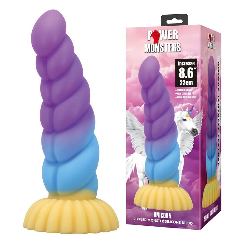 Boîte Power Monsters Unicorn et le gode torsadé, mention 8.6 pouces / 22 cm