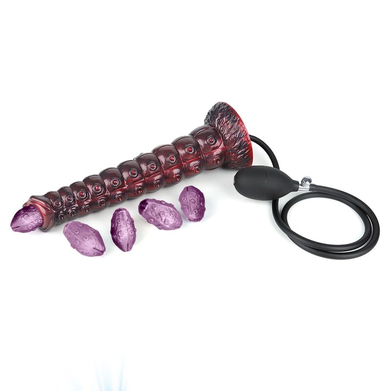 Voidclaw Brute couché, un œuf violet sortant de la tête et quatre œufs à côté