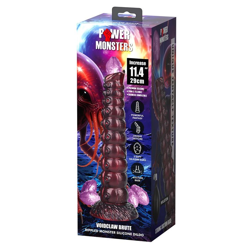 Boîte Power Monsters Voidclaw Brute, rippled monster silicone dildo 29 cm