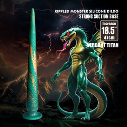 Visuel Power Monsters Verdant Titan : la queue écaillée face à un dragon vert