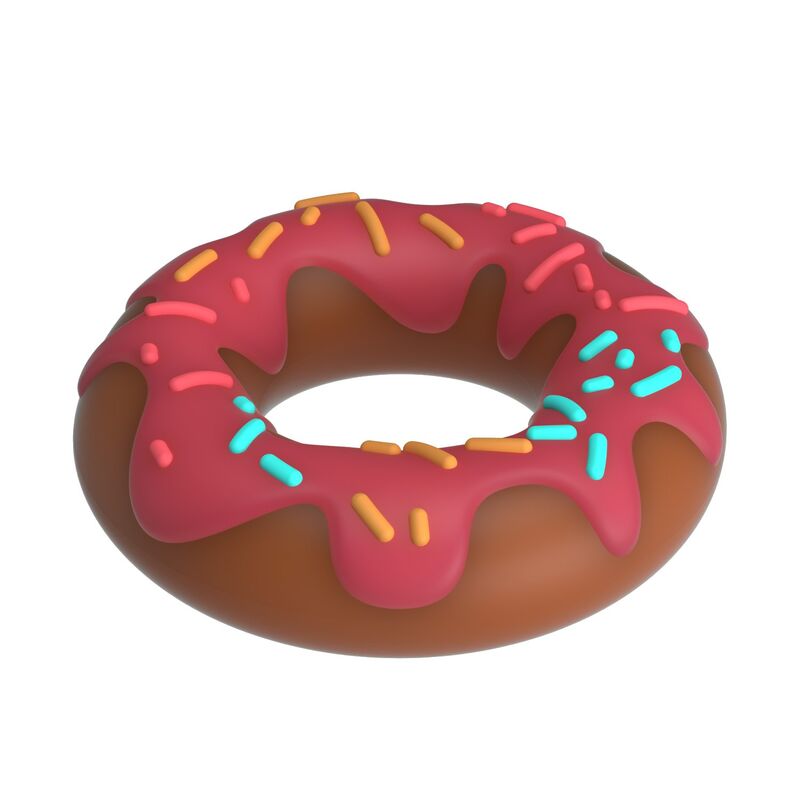 Super Donut Penisring aus Silikon in Rosa — zusammengedrücktes Silikon