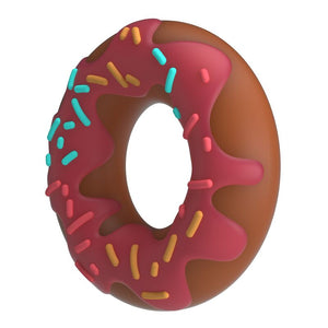 Super Donut Penisring aus Silikon in Rosa — schräge Ansicht