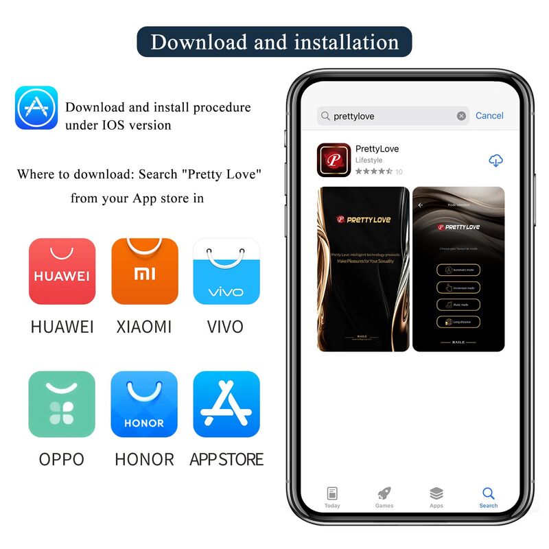 iPhone-Bildschirm zum Herunterladen der Pretty Love App