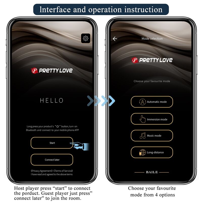 Verbindungsbildschirme der Pretty Love App
