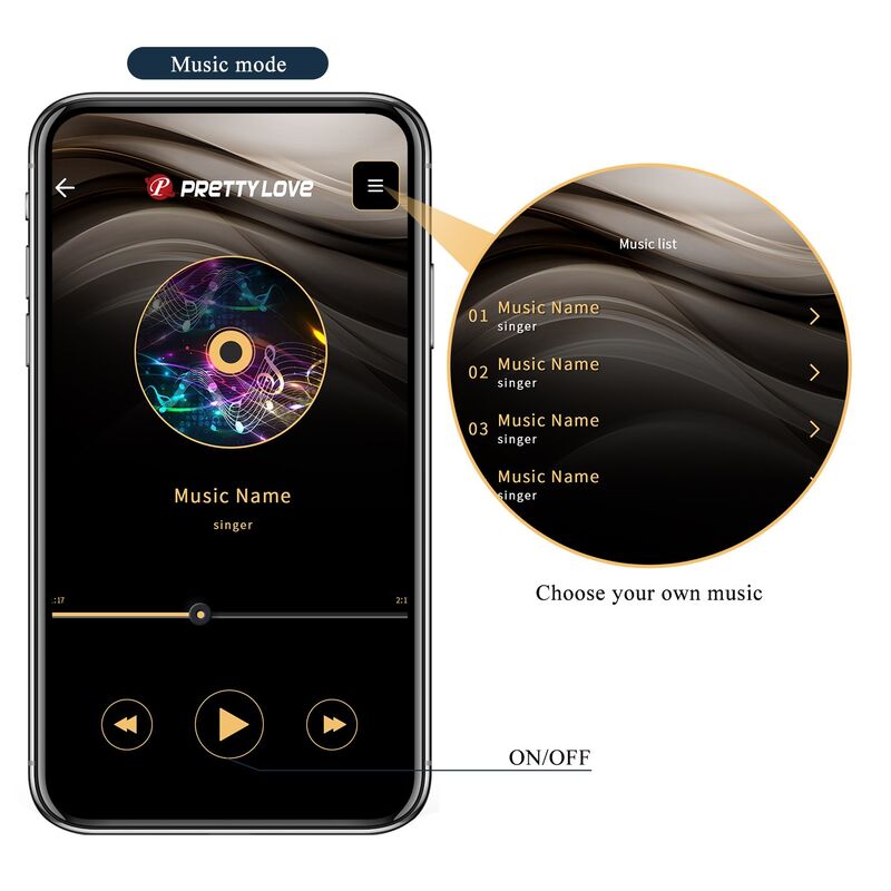 Musikmodus der Pretty Love App