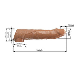 Manchon d’extension Pretty Love marron 26 cm — ouverture interne