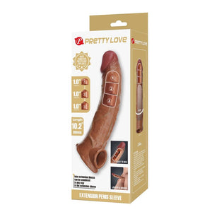 Pretty Love Penis-Verlängerungshülle 26 cm in Hautfarben — waagerechte Ansicht