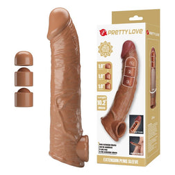Pretty Love Penis-Verlängerungshülle 26 cm in Hautfarben — aufrechte Ansicht