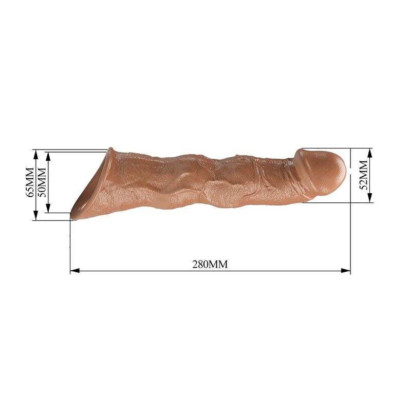 Schéma des dimensions de la gaine : longueur totale de 280 mm et diamètre du gland de 52 mm