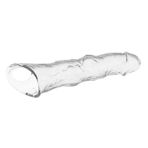 Vue arrière de la gaine transparente montrant la cavité ouverte et la boucle de maintien