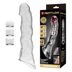 Gaine transparente avec ses trois inserts et sa boîte noire et dorée Pretty Love