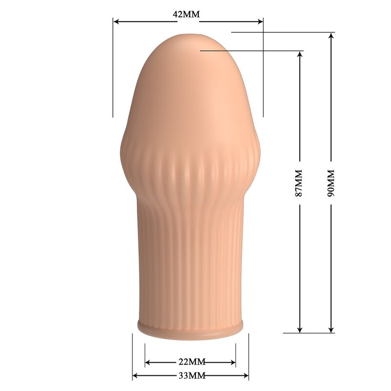 PRETTY LOVE Huel flesh-coloured ribbed penis sleeve for added thickness