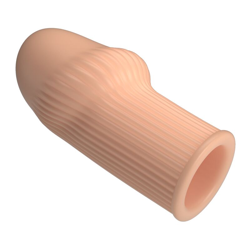 PRETTY LOVE Huel flesh-coloured ribbed penis sleeve for added thickness