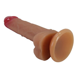 Gode réaliste Ivita chair et rouge — schéma des dimensions