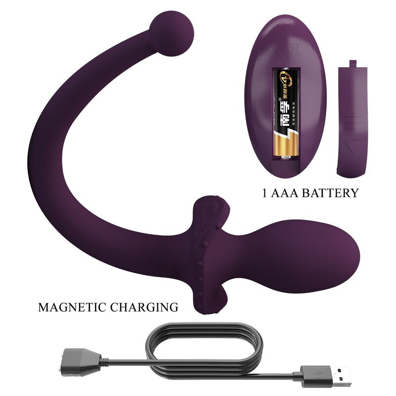 Plug anal vibrant à queue Lioea violet — vue de profil