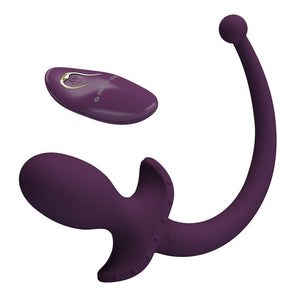 Plug anal vibrant à queue Lioea violet — vue complète