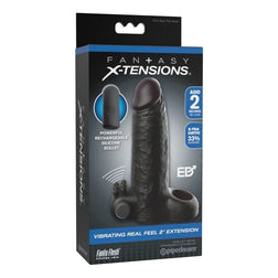 Gaine d'extension de pénis vibrante 5 cm — noir