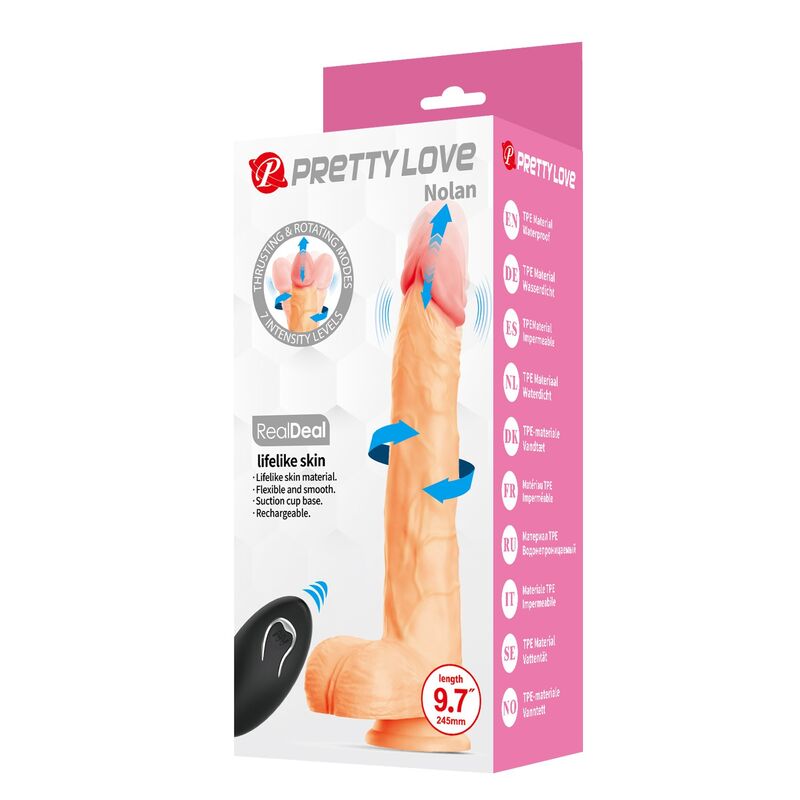Scatola Pretty Love Nolan con dildo realistico telecomandato