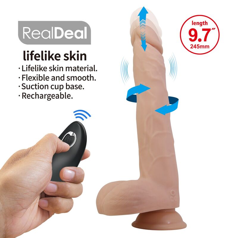 Dildo Nolan controllato a distanza con movimento e rotazione