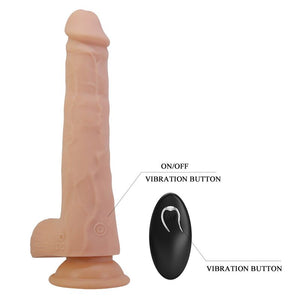 Gode Miles couleur chair et télécommande noire, avec repères des boutons