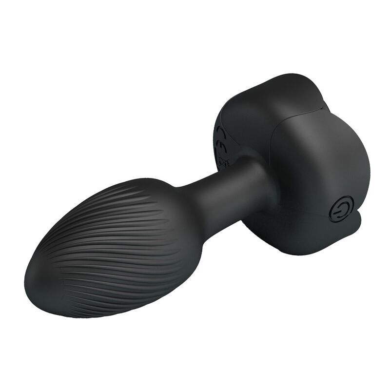 Plug noir Jotham vu de profil avec tête striée et col étroit