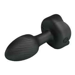 Plug noir Jotham vu de profil avec tête striée et col étroit