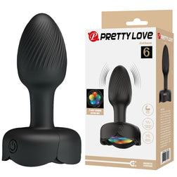 Plug anal Jotham noir présenté avec son emballage Pretty Love