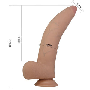 Schéma du Quinlan : 26 cm au total, 22 cm insérables, bout de 3,8 cm et corps de 5,6 cm
