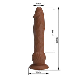 Dimensions du gode réaliste Eren marron