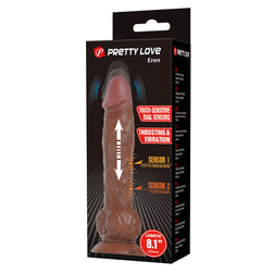 Boîte Pretty Love Eren avec gode va-et-vient marron