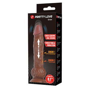 Boîte Pretty Love Eren avec gode va-et-vient marron