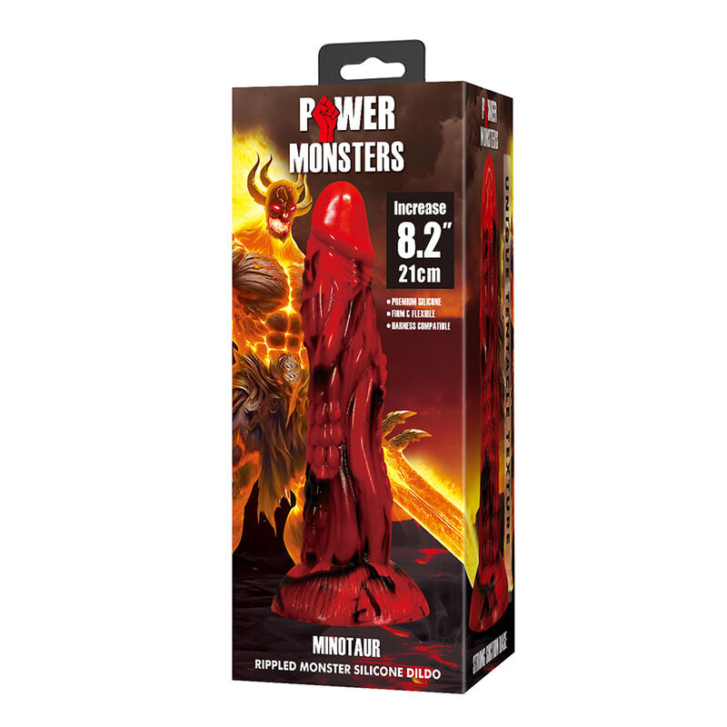 Boîte Power Monsters Minotaur, gode monstre en silicone de 21 cm