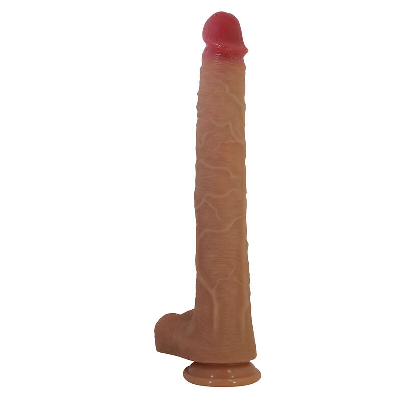 Profil du grand gode Torin-Plus avec sa base à testicules