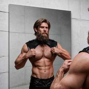 FETISH SUBMISSIVE ATTITUDE HARNAIS DE COU REGLABLE EN ECO CUIR POUR HOMMES BRIGADE