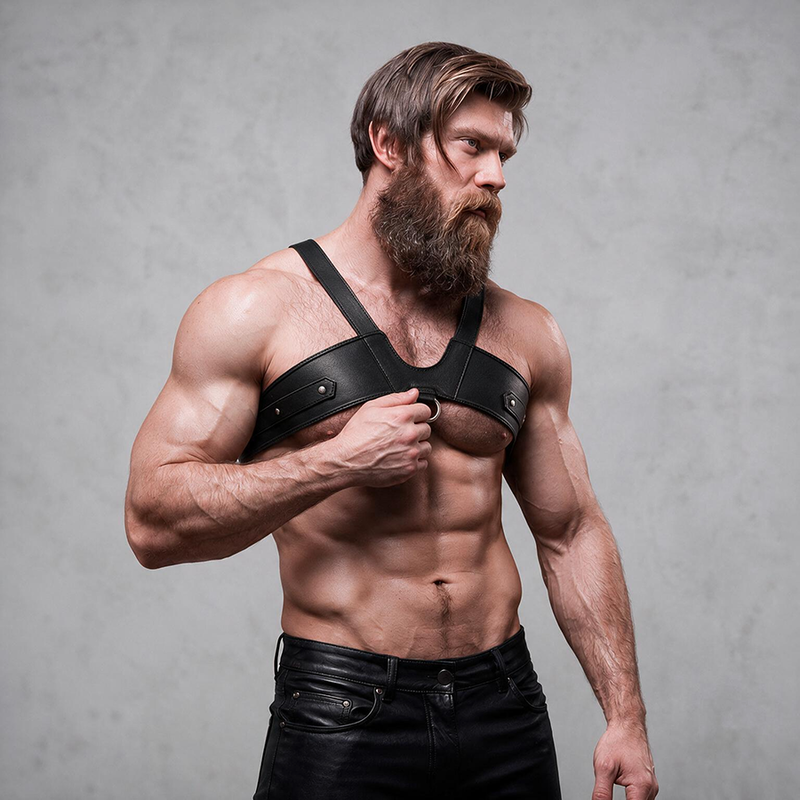 FETISH SUBMISSIVE ATTITUDE HARNAIS DE POITRINE EN ECO CUIR POUR HOMMES BRIGADE