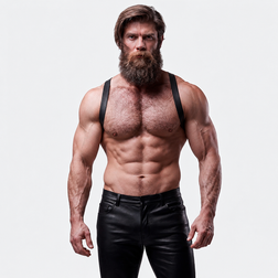 FETISH SUBMISSIVE ATTITUDE HARNAIS DOS EN ECO CUIR POUR HOMMES