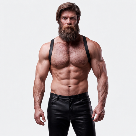 FETISH SUBMISSIVE ATTITUDE HARNAIS DOS EN ECO CUIR POUR HOMMES