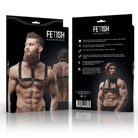 FETISH SUBMISSIVE ATTITUDE HARNAIS DE POITRINE BULLDOG EN CUIR ECOLOGIQUE POUR HOMMES TAILLE M L