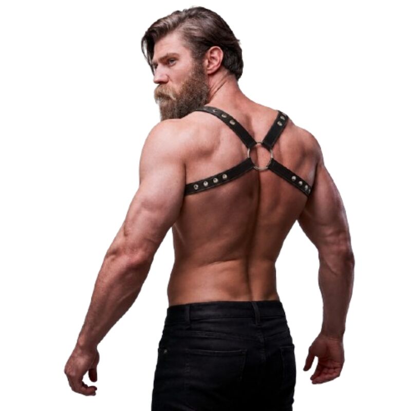 FETISH SUBMISSIVE ATTITUDE HARNAIS DOS EN ECO CUIR POUR HOMMES
