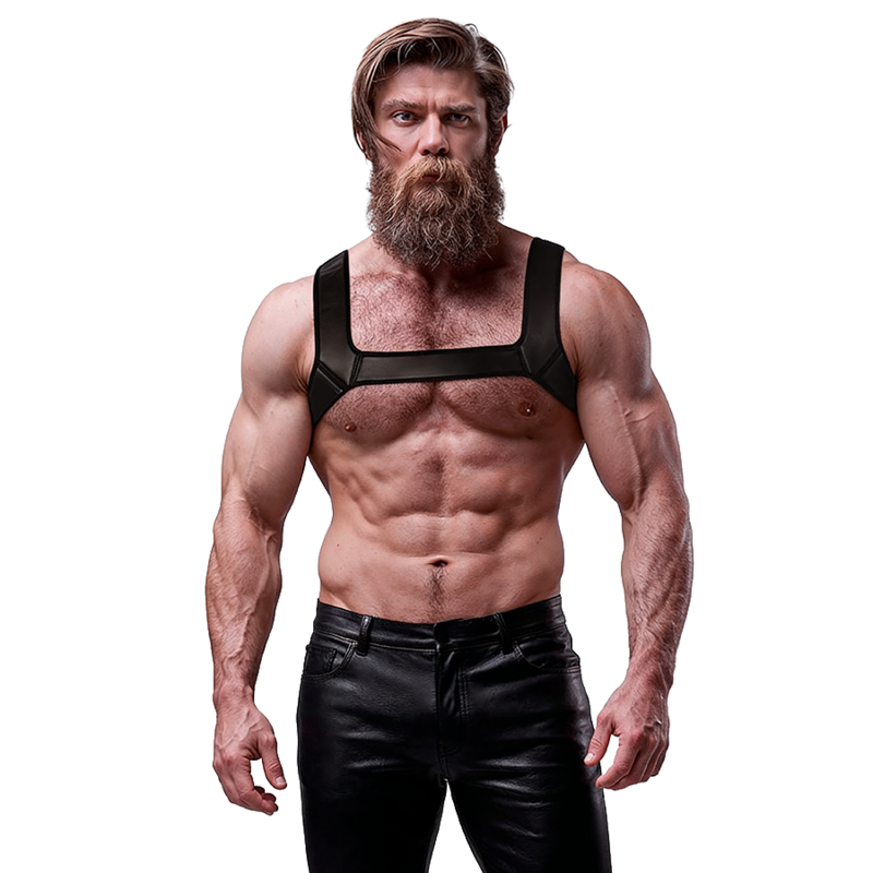 FETISH SUBMISSIVE ATTITUDE HARNAIS DE POITRINE EN NEOPRENE POUR HOMMES TAILLE M