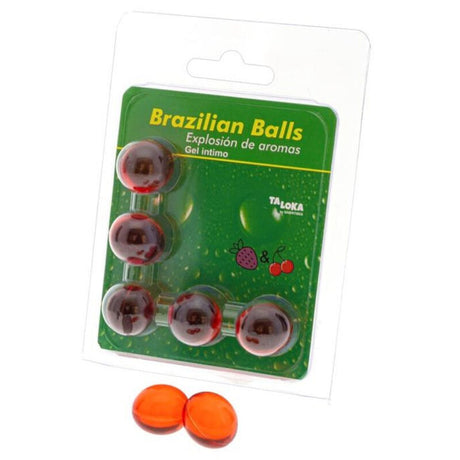 TALOKA 5 BOULES BRESILIENNES GEL INTIME FRAISE CERISE