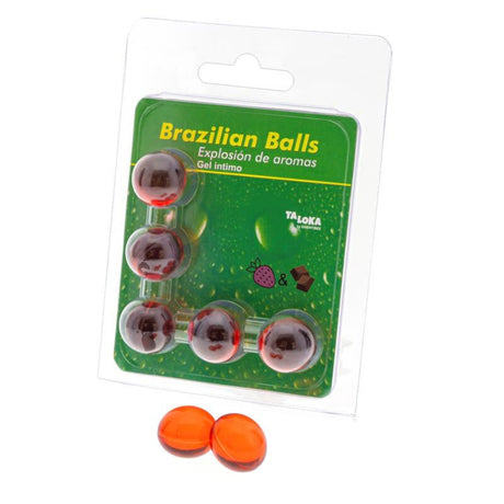 TALOKA 5 BOULES BRESILIENNES GEL INTIME FRAISE CHOCOLAT