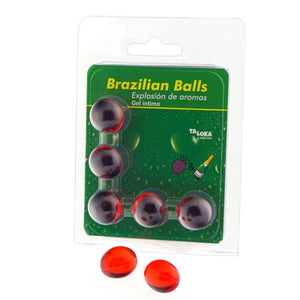 TALOKA 5 BOULES BRESILIENNES GEL INTIME FRAISES CHAMPAGNE