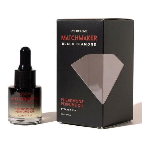 Huile de parfum Matchmaker Black Diamond Attract Him de 20 ml et boîte noire à fenêtre diamant