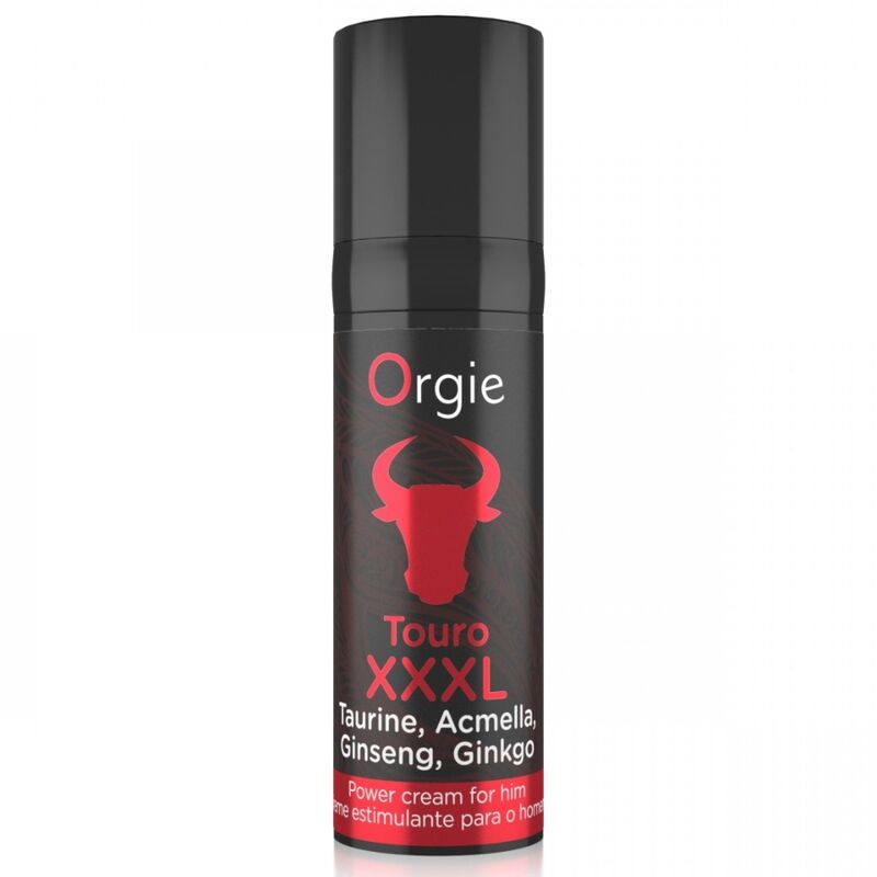 Flacon noir et rouge de la crème Touro XXXL ORGIE